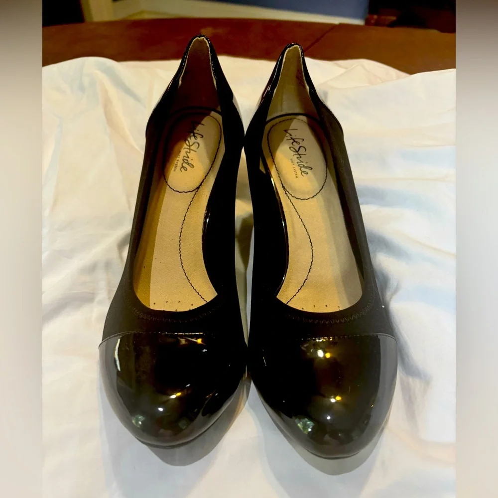 Life Stride W 11 Black Parigi Stretch Pumps New Never Worn - Picture 1 of 9